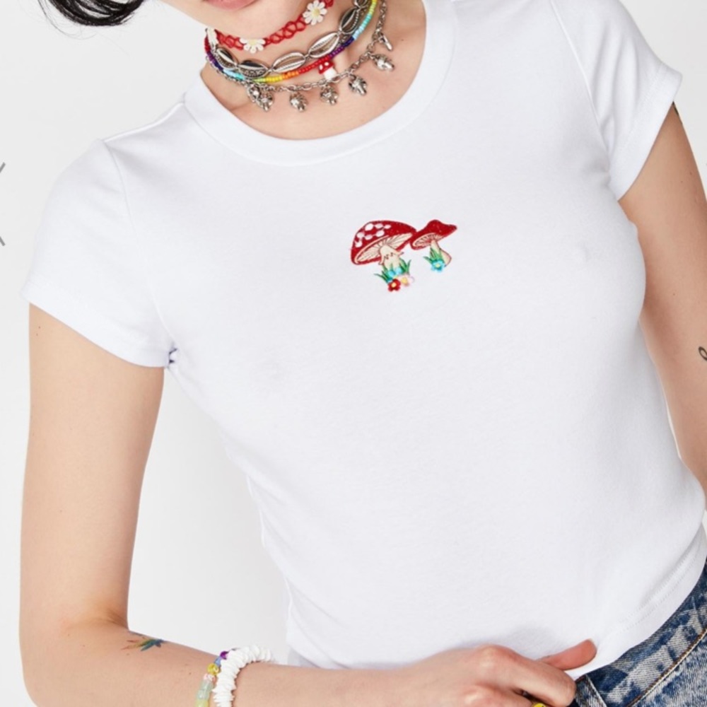 Current mood shroom cropped T-shirt